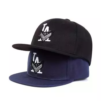 Бейсбольная кепка с вышивкой «Л.А.» для мальчиков и девочек, кепка Snapback, повседневная баскетбольная кепка для отдыха на природе, хлопковые кепки чёрный