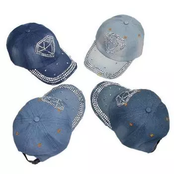 Бейсбольная кепка со стразами и заклепками в виде короны M56-58cm