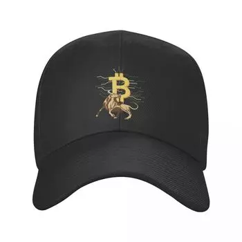Бейсбольная кепка унисекс с биткойн-быком, женская дышащая BTC-криптовалюта, папина шляпа, уличная одежда, кепки Snapback, кепки-дальнобойщики Adjustable Cap