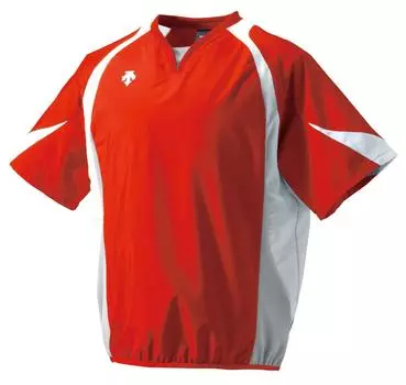 Бейсбольная кофта DESCENTE Wind Jack с коротким рукавом красного и белого цвета, размер S, PJ321