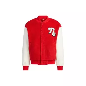 Бейсбольная куртка Adidas Neo из флиса с буквенным принтом, верхняя одежда унисекс, красная IA6902 L