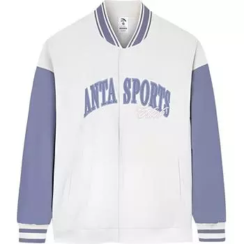 Бейсбольная куртка Anta Lifestyle Series American Vintage Color Block Letter, женские куртки Stone-White 162438606-3 L