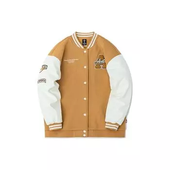 Бейсбольная куртка из флиса Anta Lifestyle Series с напечатанным логотипом на пуговицах, женская куртка коричневого цвета 162248725-3 XL