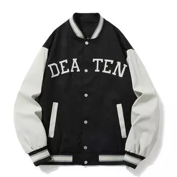 Бейсбольная куртка Мужская куртка с увеличенным воротником и свободной уличной курткой L