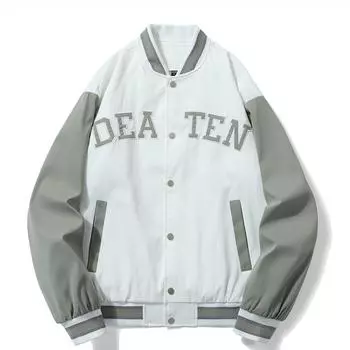 Бейсбольная куртка Мужская куртка с увеличенным воротником и свободной уличной курткой L