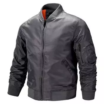 Бейсбольная куртка мужская весенне-осенняя тонкая куртка с воротником-стойкой, верхняя часть с воротником-стойкой, летная куртка большого размера S