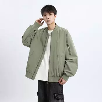 Бейсбольная куртка осенняя мужская винтажная свободная утолщенная куртка Plus Outdoor Casual M