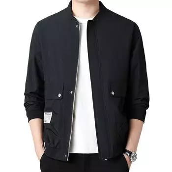 Бейсбольная куртка весна-лето, мужская повседневная куртка, корейская версия мужской рабочей куртки весна-лето XXXXXL чёрный
