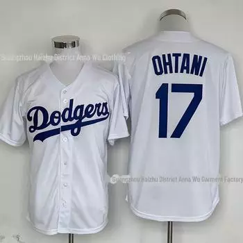 Бейсбольная майка Dodgers 2024 №. 17 Ohtani — вышитая японская команда для поклонников Shohei Otani Large