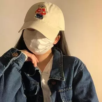 Бейсбольная шляпа Little Bear с мягким верхом для женщин, весенне-летняя универсальная шляпа с широкими полями, открывающая лицо ученика начальной школы, защита от солнца M