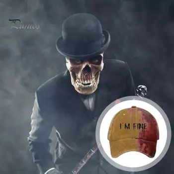 Бейсбольная шляпа соответствующего цвета с буквенным принтом, хвостик с отверстием, регулируемая кепка для косплея на Хэллоуин, унисекс, противоскользящая фуражка, повседневная одежда, уличная шапка J