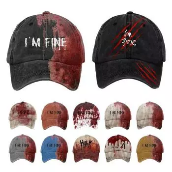 Бейсбольная шляпа соответствующего цвета с буквенным принтом, хвостик с отверстием, регулируемая кепка для косплея на Хэллоуин, унисекс, противоскользящая фуражка, повседневная одежда, уличная шапка J