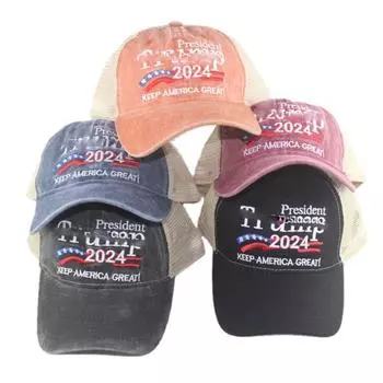 Бейсбольная шляпа Trump 2024 с вышитым буквенным принтом Keep America Great Hat, регулируемая защелка с расширенными полями, защитная шляпа от солнца с мытой B
