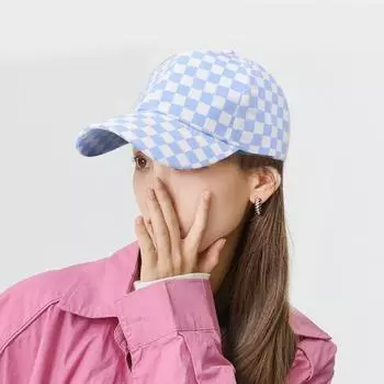 Бейсбольная шляпа унисекс с клетчатым принтом, соответствующие цветам, с длинными полями, регулируемым хвостиком, с защитой от УФ-лучей, защита от солнца, спортивная фуражка для спорта на открытом воздухе чёрный