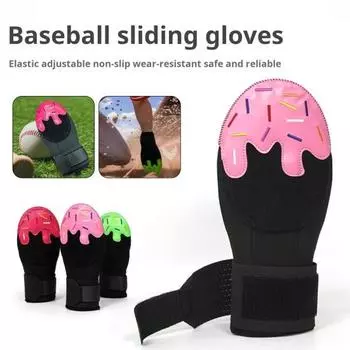 Бейсбольная скользящая перчатка для левой и правой руки, регулируемый компрессионный ремень на запястье, большой палец на всю руку красный