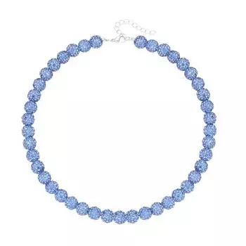 Бейсбольное ожерелье из бисера и цепи для мужчин, ожерелье из коллекции Bling Ice, командные подарки для бейсбола для Бо V9S2 Blue White Grey-One size