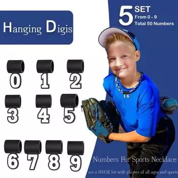 Бейсбольное Ожерелье Подвеска DIY Бейсбольное Ожерелье Аксессуар Номер 0-9 Подвеска Спортивные Ювелирные Изделия Любители Поставки для Подростков Мужчин Спортсмены Игрок 8