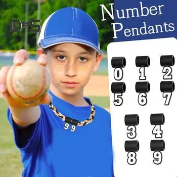 Бейсбольное Ожерелье Подвеска DIY Бейсбольное Ожерелье Аксессуар Номер 0-9 Подвеска Спортивные Ювелирные Изделия Любители Поставки для Подростков Мужчин Спортсмены Игрок 3