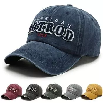 Бейсбольные кепки с вышивкой буквами для мужчин и женщин, джинсовые бейсболки красный