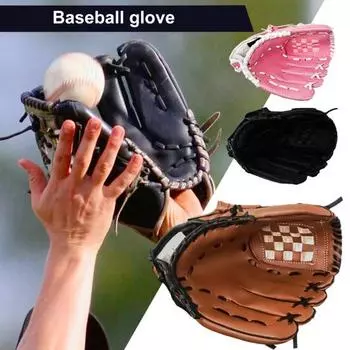 Бейсбольные перчатки для ватина, двойная искусственная кожа, утолщенный большой палец, прочная нижняя часть из прочного ПВХ, бейсбольные перчатки B розовый
