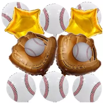 Бейсбольные шары 10 шт. перчаточный мяч звезда бейсбол мальчик украшение день рождения просмотр приветствие празднование поминовение [Магазин воздушных шаров] (большой)
