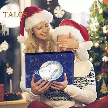 Бейсбольный адвент-календарь 2024 Бейсбольный адвент-календарь с 24 маленькими дверцами 24 дня обратный отсчет до Рождества Подарки Миниатюрная коллекция украшений в бейсбольном стиле A