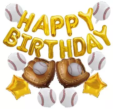 Бейсбольный шар на день рождения, перчатка, мяч, звезда, украшение, подарок-сюрприз, алюминиевый шар, памятный, потрясающий [Магазин воздушных шаров] (большой) (День рождения)