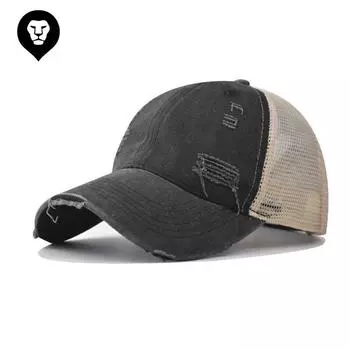 Бейсболка 11-цветная хлопковая с рваными краями, универсальная летняя сетчатая кепка для активного отдыха, однотонная кепка Adjustable