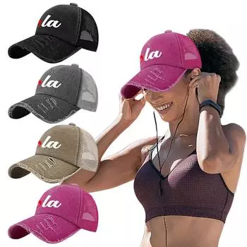 Бейсболка Comma La, модная кепка дальнобойщика, дышащая сетчатая бейсболка, регулируемая хлопковая потертая кепка для занятий спортом на открытом воздухе розы красного