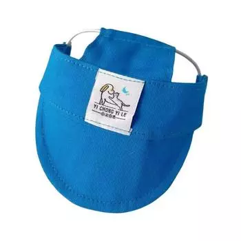 Бейсболка для домашних животных с отверстиями для ушей, регулируемая солнцезащитная кепка для собак, летняя кепка с козырьком для маленьких и средних собак и кошек S синий