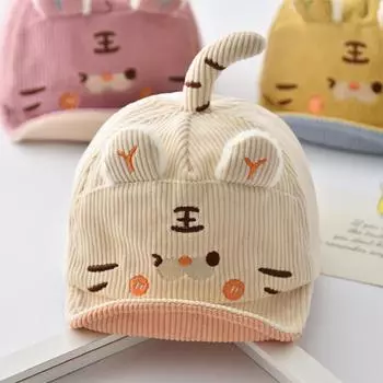 Бейсболка для младенцев с мягкими полями, симпатичная вельветовая кепка с тигровым принтом для малышей, весна-осень, для детей, мальчиков и девочек, регулируемые кепки с козырьком синий