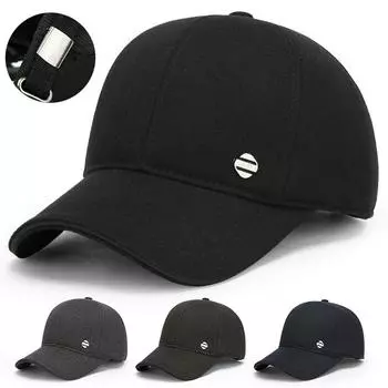 Бейсболка для мужчин среднего и пожилого возраста, мужская осенне-зимняя уличная теплая кепка для защиты ушей, бархатная толстая шляпа старика, фуражка серый