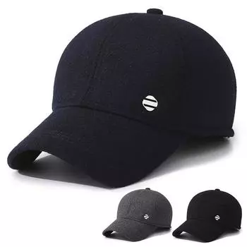 Бейсболка для мужчин среднего и пожилого возраста, теплая кепка для защиты ушей на осень и зиму, бархатная толстая кепка для пожилых людей, шерстяная кепка с козырьком серый