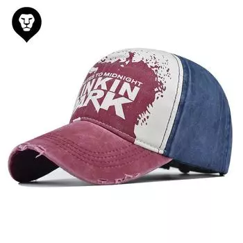 Бейсболка из чистого хлопка, мужская и женская кепка корейской версии, британская потертая уличная джинсовая шляпа с принтом Adjustable