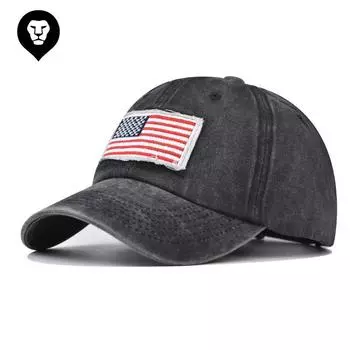 Бейсболка из чистого хлопка с вышитым американским флагом, внешняя торговля, европейская и американская кепка ко дню независимости Adjustable