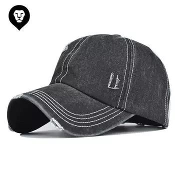 Бейсболка из чистого хлопка, вышитая дырками, кепка с загнутыми краями, импортная европейская и американская кепка с загнутыми краями Adjustable жёлтый