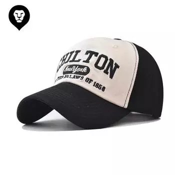 Бейсболка из хлопка с большой вышивкой, подходящая по цвету, для мужчин и женщин, персонализированная кепка контрастного цвета для активного отдыха Adjustable бордовый