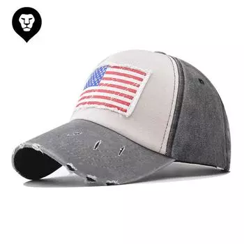 Бейсболка из хлопка с Днем независимости, мужская и женская кепка, ковбойская шляпа с принтом флага Adjustable