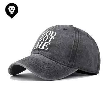 Бейсболка из хлопка с принтом God Got Me, мужская и женская, для активного отдыха, с персонализированными буквами на английском языке Adjustable
