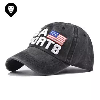 Бейсболка из хлопка США с вышитыми большими буквами Спортивная бейсболка с национальным флагом Adjustable