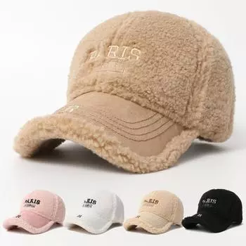 Бейсболка из искусственной овечьей шерсти с плюшем — регулируемая, легкая и удобная для осенне-зимних видов спорта adjustable белый