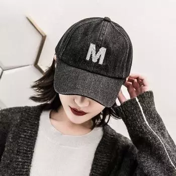 Бейсболка из мягкого стираного хлопка с загнутыми полями из денима, модная и универсальная кепка с козырьком, женская шляпа от солнца, повседневная шляпа adjustable