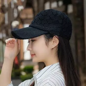 Бейсболка из полиэстера с полым дышащим козырьком, летняя сетчатая кепка для спорта серый