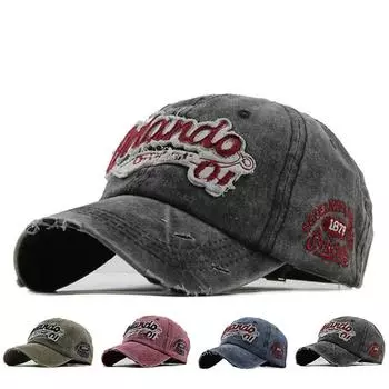 Бейсболка из вышитого денима с надписью, унисекс, регулируемая хлопковая шляпа, мужская походная кепка, кепка Snapback, дикая шляпа темно серый