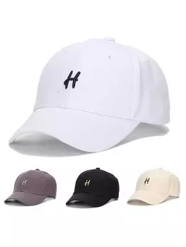 Бейсболка JMXD-Letter H, модная хлопковая кепка с загнутыми полями one size fits all серый