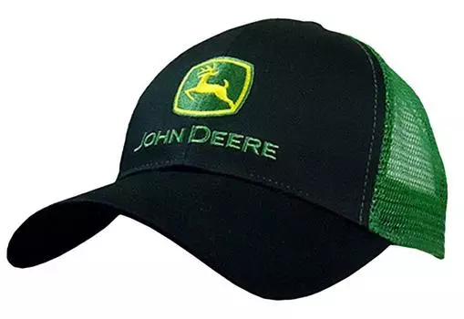 Бейсболка John Deere NCAA Logo Contrast Mesh Back Core Baseball Cap US One Size Black Free Size Mens Size Color чёрный