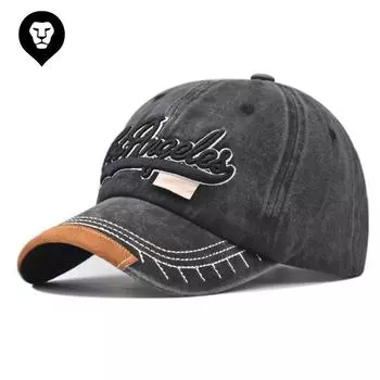 Бейсболка Los Angeles из вышитого хлопка, выстиранная Старая выстиранная кепка Шляпа от солнца Adjustable