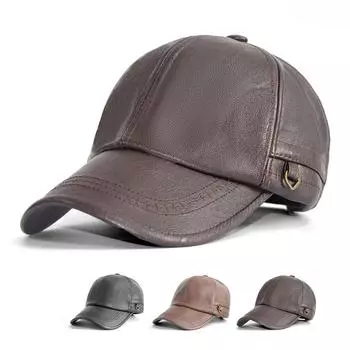 Бейсболка мужская кепка весна-осень из полиуретана чёрный