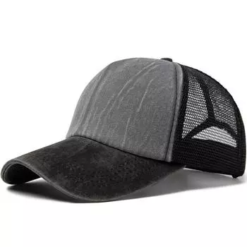 Бейсболка мужская модная кепка дальнобойщика Snapback для женщин летняя хип-хоп винтажная сетчатая кепка с козырьком мужская повседневная уличная Adjustable серый