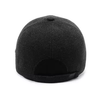 Бейсболка мужская утолщенная термохлопковая шапка с защитой ушей шерстяная шапка для людей среднего и пожилого возраста Adjustable серый